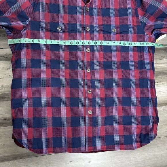 NWT Construct Men's Button Down Plaid Shirt Engineered Goods Blue Red Size XL - Picture 5 of 6